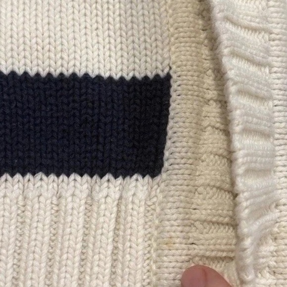 Vintage Ole Miss Rare Embroidered Cable Knit Jacket College Football Stripe Med - Picture 10 of 16